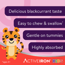 Active Iron Kids | Iron for Kids | 30 Blackcurrant Flavoured Chews
