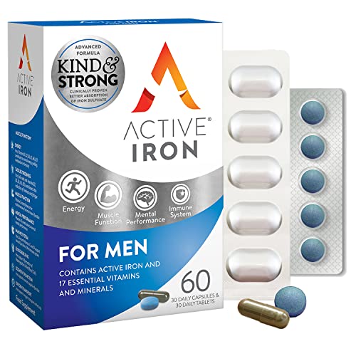 Active Iron For Men With Active Multivitamin | 30 Iron Capsules and 30 Active Multivitamins