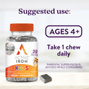 Active Iron Kids | Iron for Kids | 30 Blackcurrant Flavoured Chews